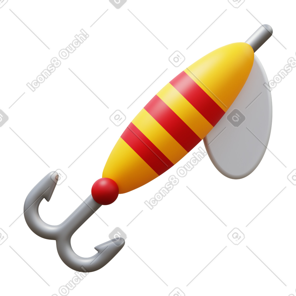 Ilustração de Spinner lure em no estilo 3D Fluency para baixar em PNG, SVG