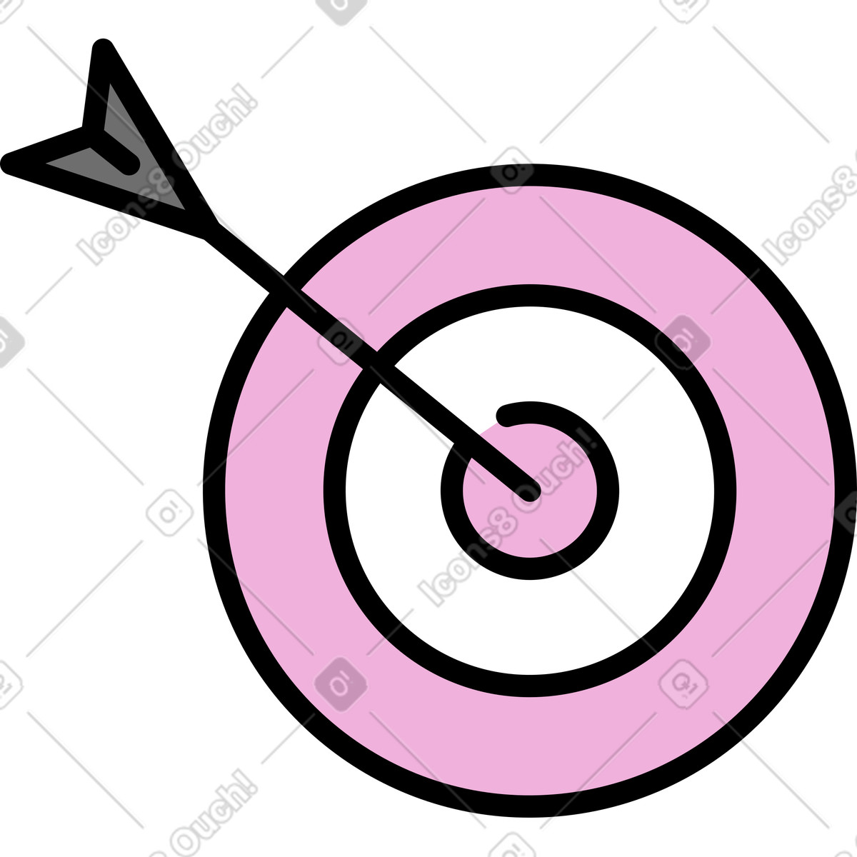 Ilustração de Alvo com flecha em no estilo Mochi para baixar em PNG, SVG