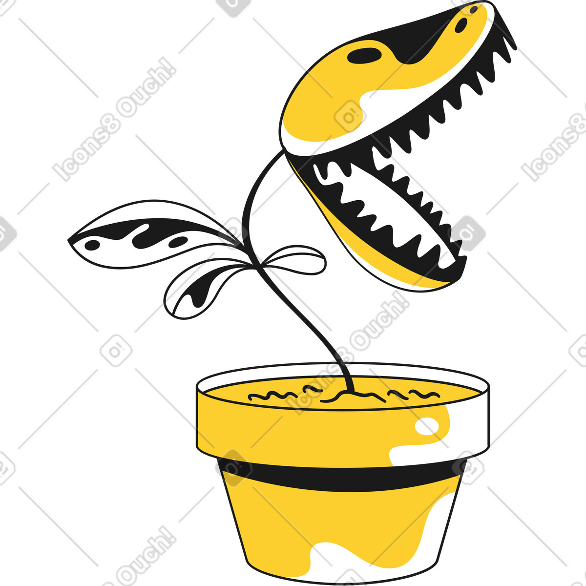 Illustration animée Plante carnivore dans le style Taxi à télécharger aux formats GIF, Lottie (JSON), AE