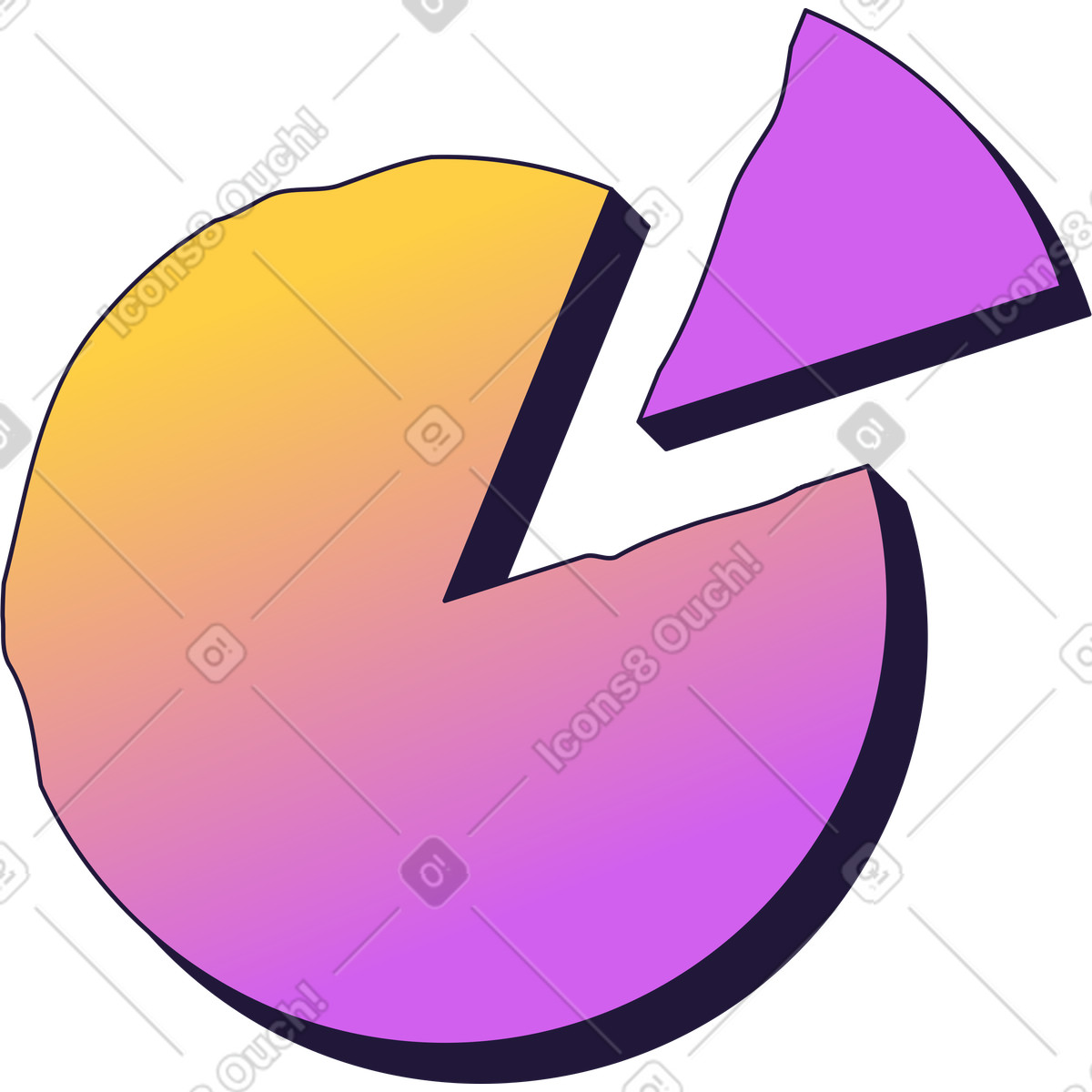 Pie chart illustration in Conifer style download in PNG, SVG