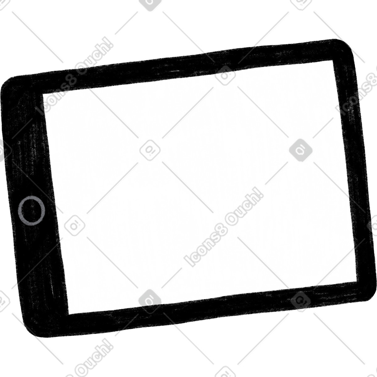 Ilustración Tableta de pantalla en blanco estilo Tutti a descargar PNG y SVG