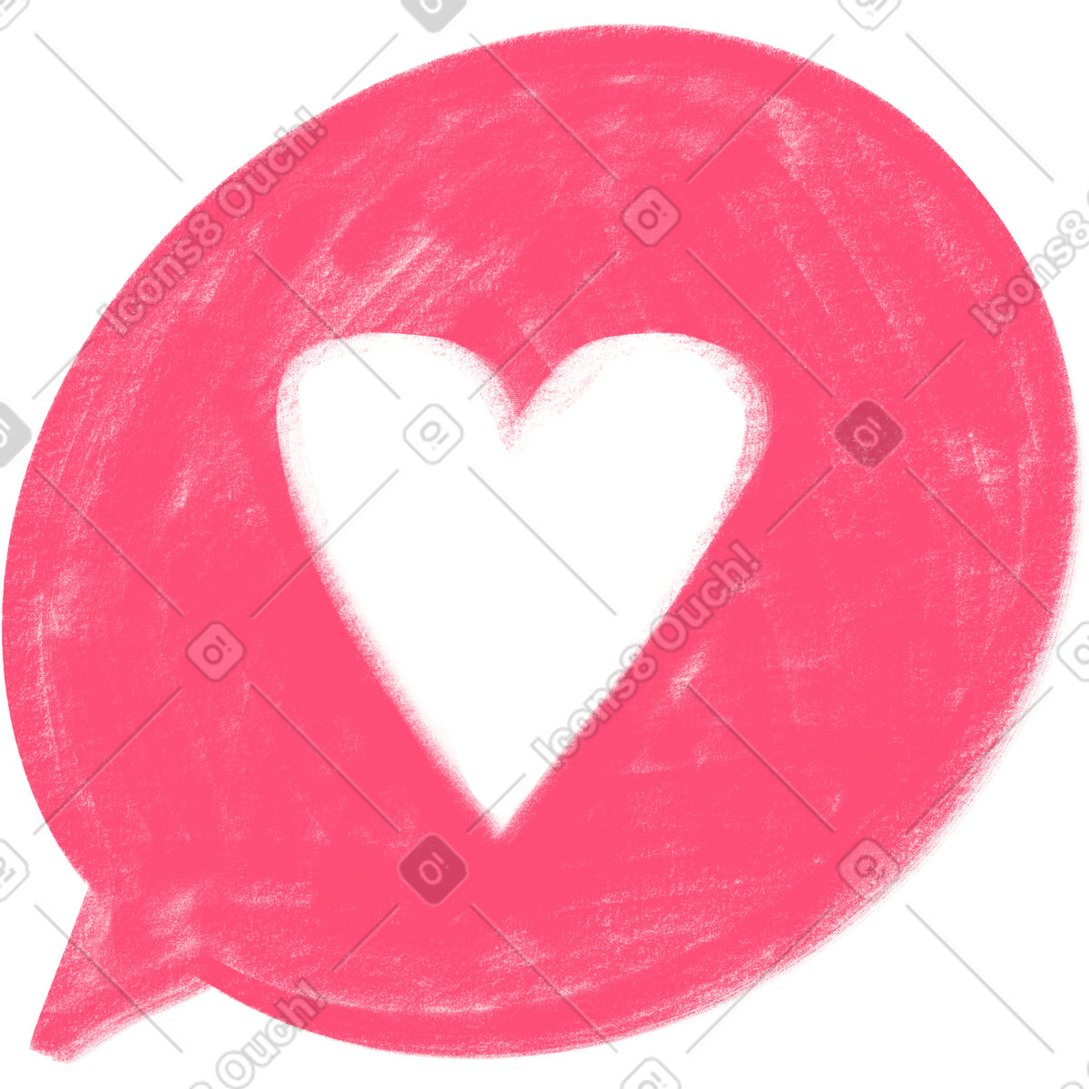 Fumetto rosa con cuore illustrazione in stile Doodle scarica in PNG, SVG