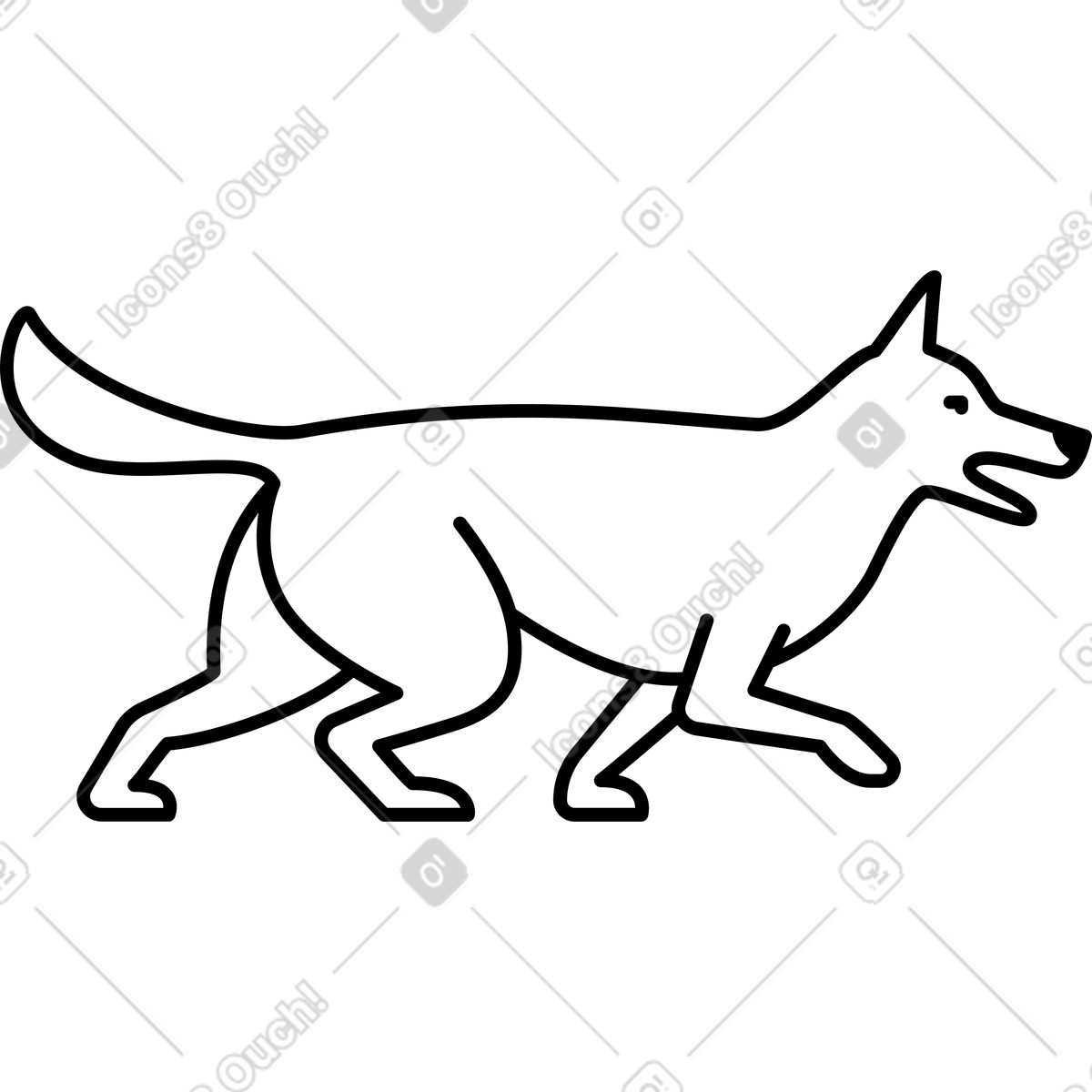 Ilustração de Pastor alemão em no estilo Transistor para baixar em PNG, SVG