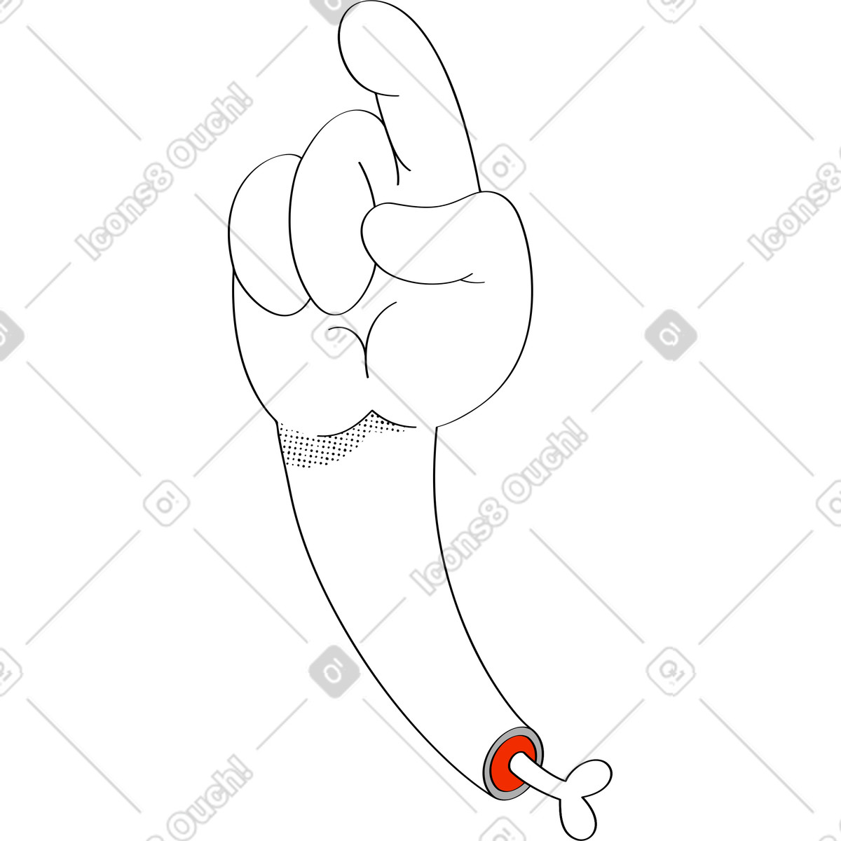 Illustration Main dans le style Looney à télécharger aux formats PNG, SVG