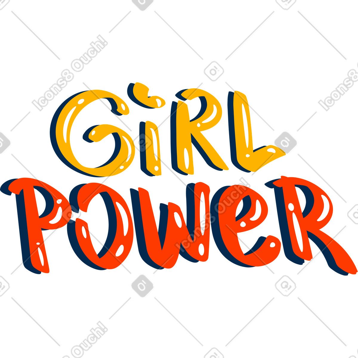 Potere della ragazza illustrazione in stile Flame scarica in PNG, SVG