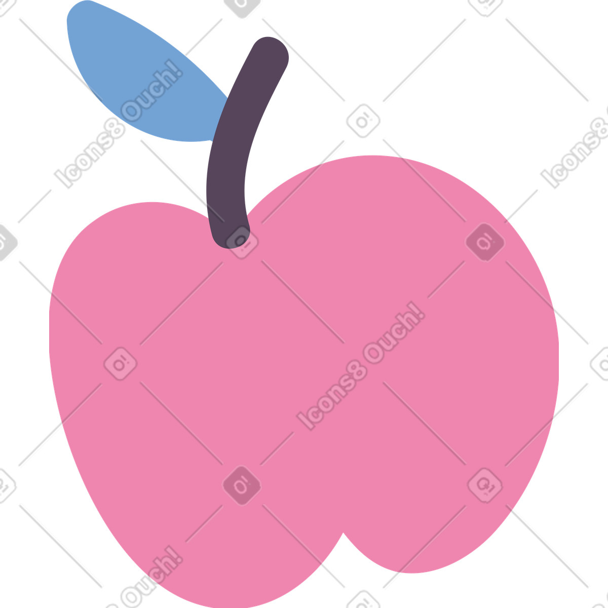 Ilustración Manzana en estilo Pluto a descargar en PNG y SVG