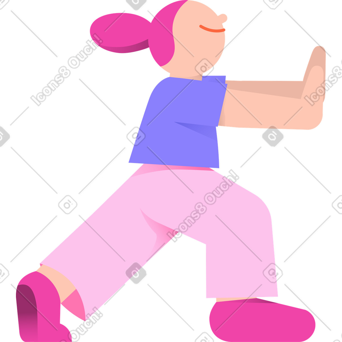 Ilustração de Mulher empurrando algo em no estilo 8bit para baixar em PNG, SVG