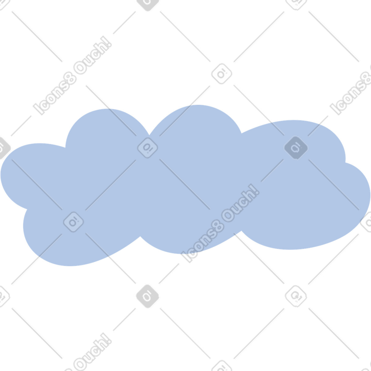 Blue fluffy cloud-Illustration im Pluto-Stil als Download in PNG, SVG
