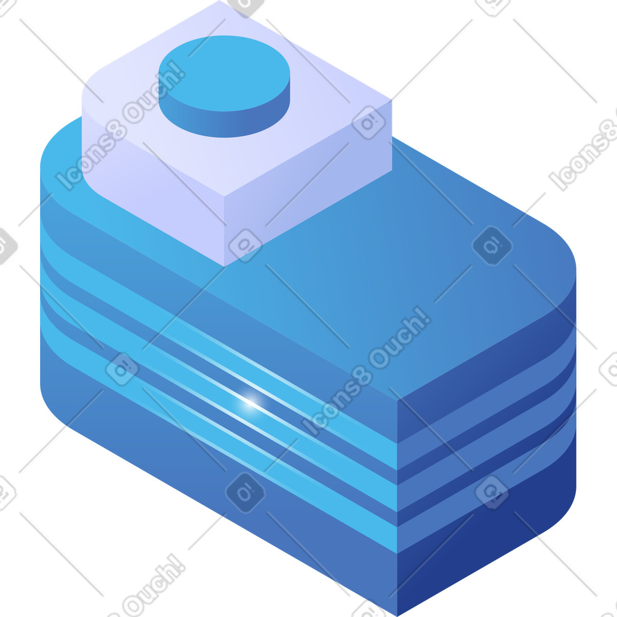 Isometric building illustration in Quantum style download in PNG, SVG