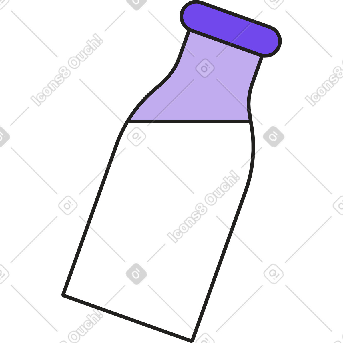 Ilustración Botella de leche vidrio en estilo Dazzle a descargar en PNG y SVG