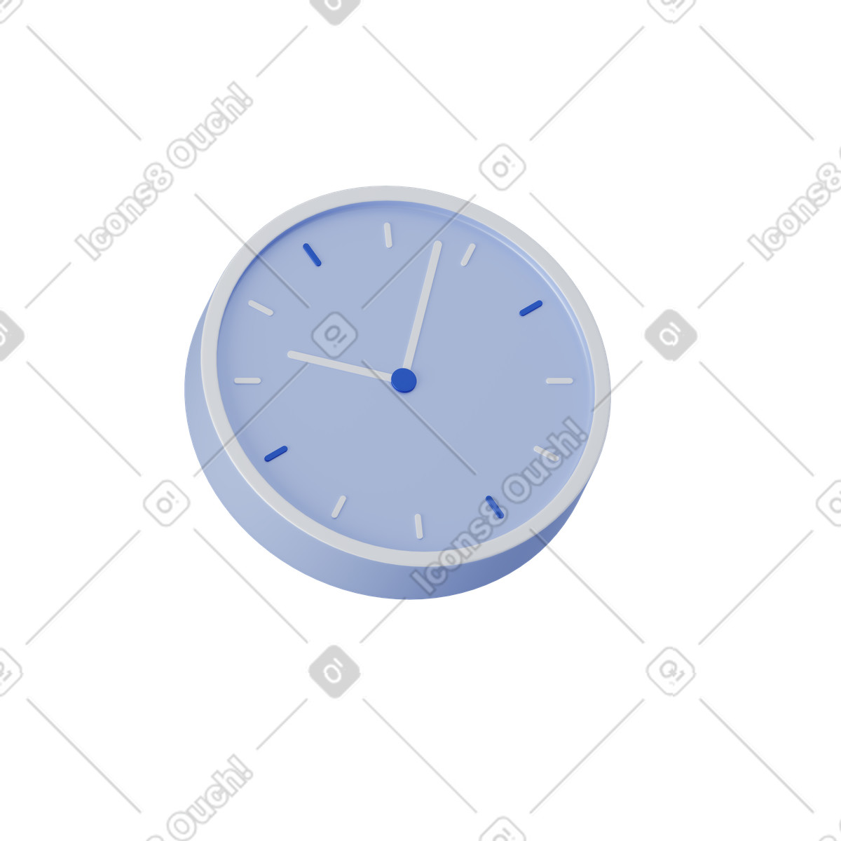 Illustration Icône d'horloge ronde dans le style 3D Techny à télécharger aux formats PNG, SVG