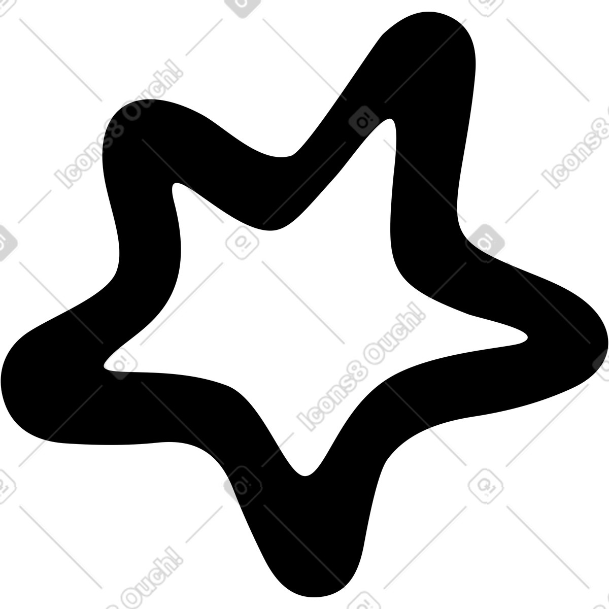 Star outline illustration in Journal style download in PNG, SVG