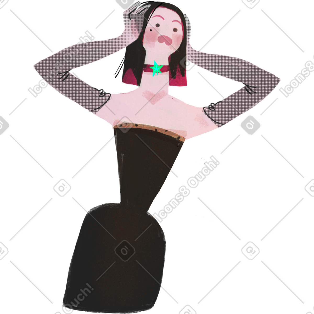 Fabulous スタイルの Madame in panic のイラストをPNG、SVG形式でダウンロード