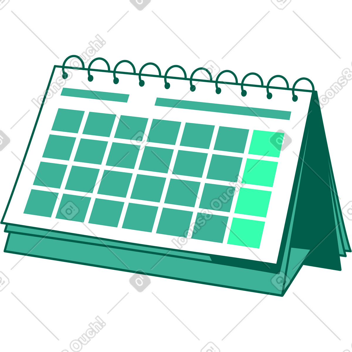 Calendar illustration in Storyline style download in PNG, SVG