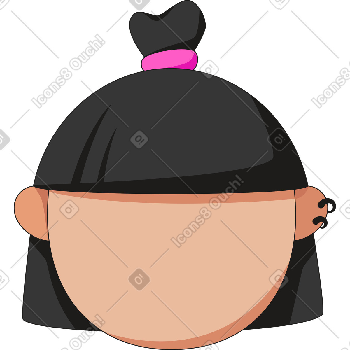 Face with tail illustration in Moji style download in PNG, SVG