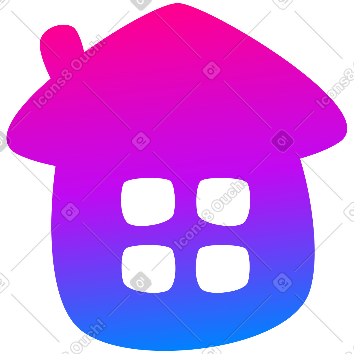 House illustration in Vibrant style download in PNG, SVG