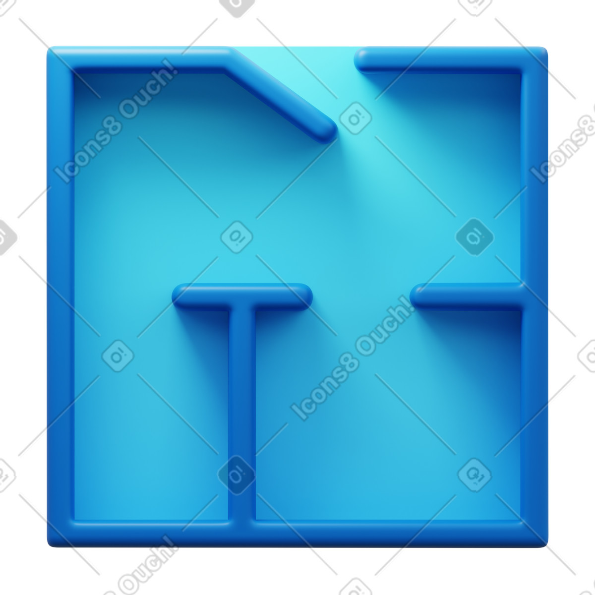 Floor plan illustration in 3D Fluency style download in PNG, SVG