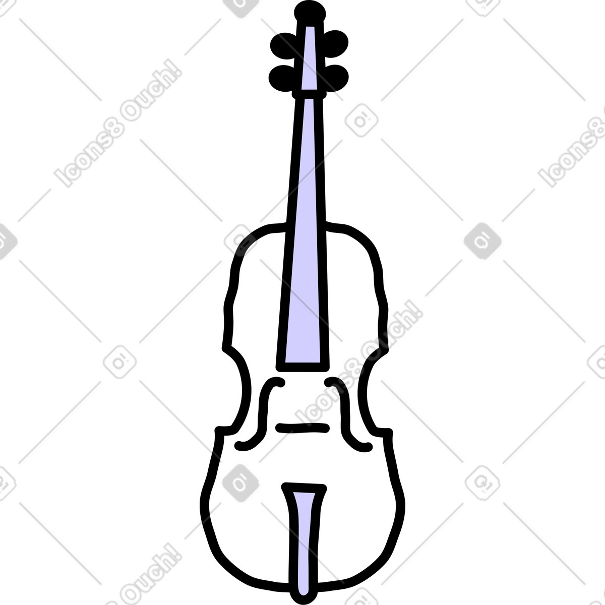 Violin illustration in Notes style download in PNG, SVG