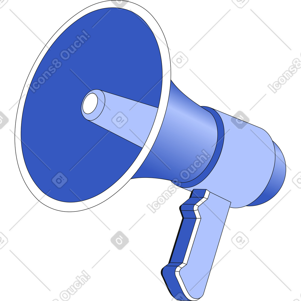 Megaphone illustration in Techny style download in PNG, SVG