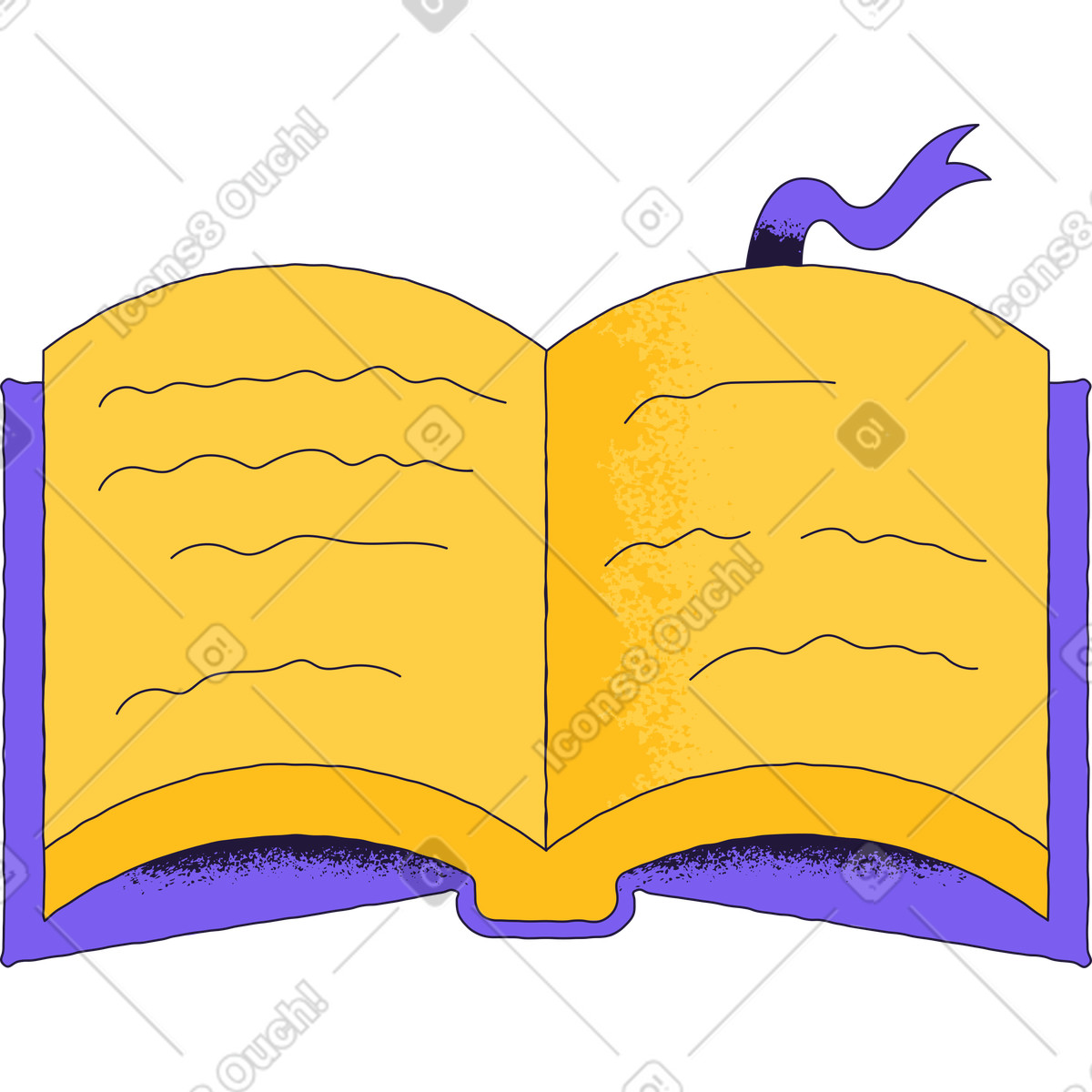 Opened book illustration in Conifer style download in PNG, SVG