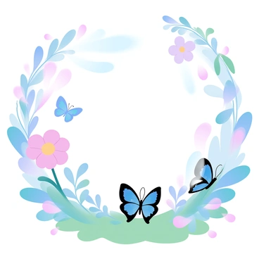 A garden scene filled with an array of colorful butterflies. The butterflies are in various sizes and patterns, gracefully fluttering among the vibrant fallen petals scattered across the soft green grass. A variety of flowers in bloom surround the scene, showcasing rich colors that enhance the overall beauty of the garden. The sunlight filters through the leaves, casting gentle shadows amongst the petals and butterflies.
