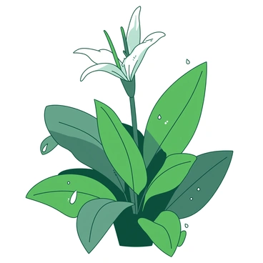 A green peace lily stands prominently in the scene, its broad leaves glistening with raindrops. The raindrops are delicately cascading from the tips of the leaves, creating a sense of freshness and vitality. The background shows a soft gray ambiance, typical of a rainy afternoon, while the peace lily's white flowers emerge gracefully amidst the lush green foliage. Several raindrops can be seen pooling on the leaves, enhancing the tranquil atmosphere of the moment.