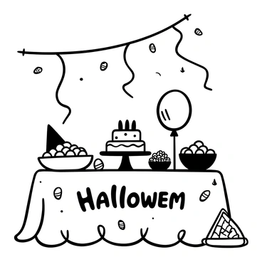 A cheerful party with decorations and treats all inspired by candy corn