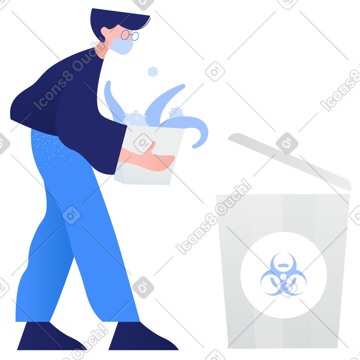 Illustration Tri des déchets - biohazard dans le style Clip à télécharger aux formats PNG, SVG