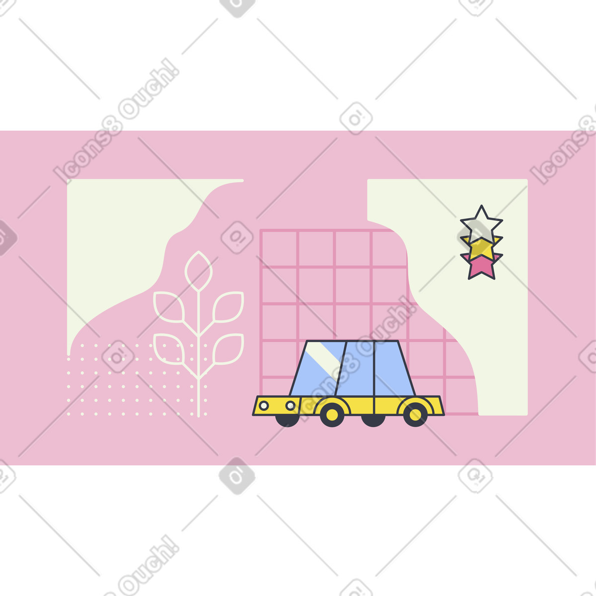 Taxi service illustration in Abstract style download in PNG, SVG