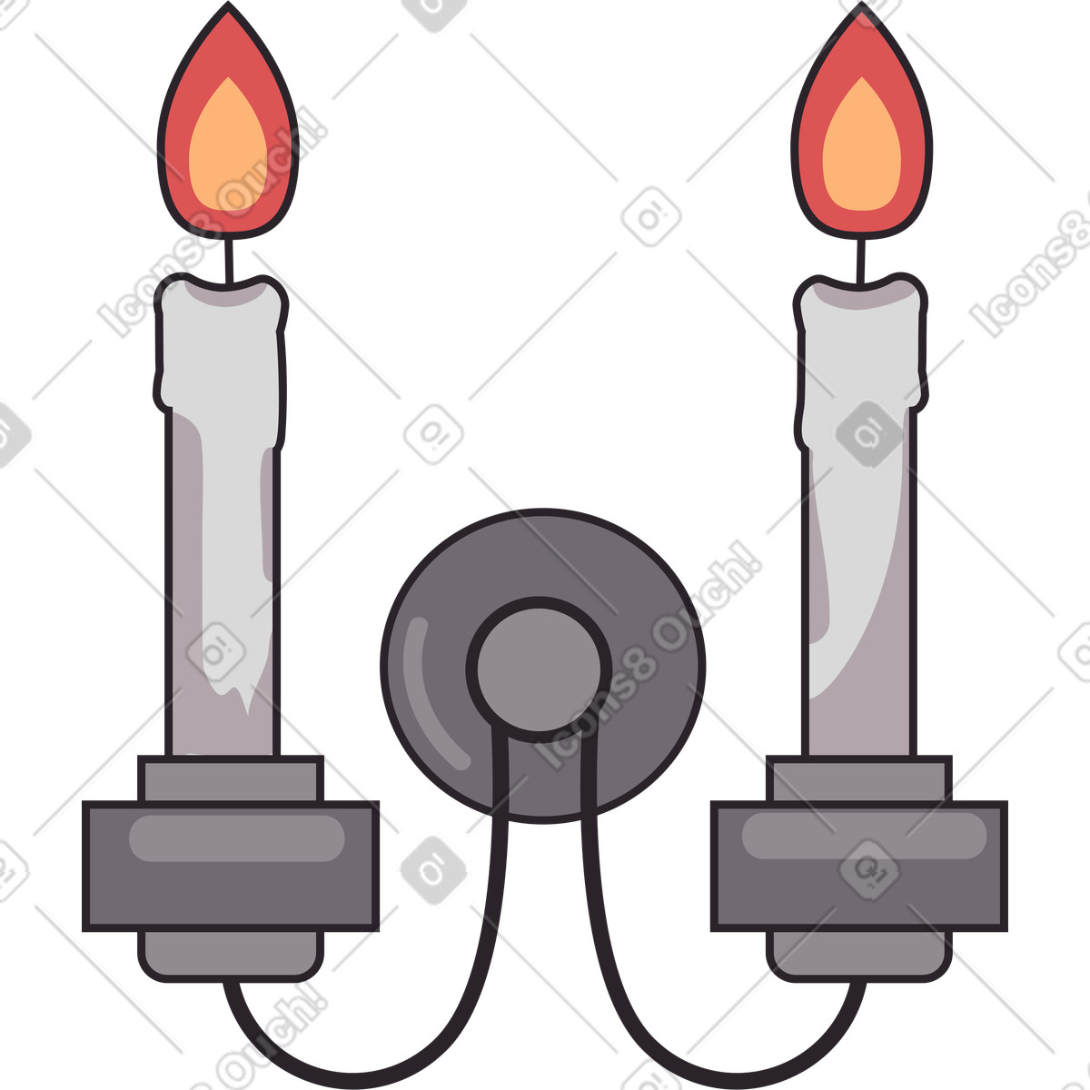 Ilustração de Candelabro em no estilo Eastwood para baixar em PNG, SVG