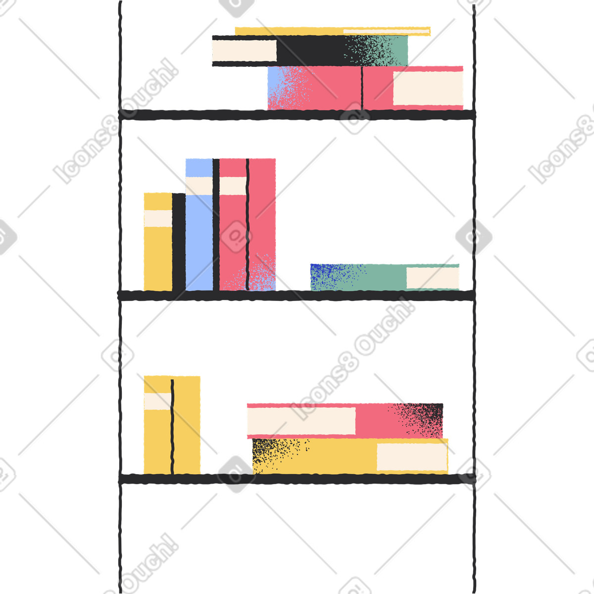 Libreria illustrazione in stile Pablo scarica in PNG, SVG