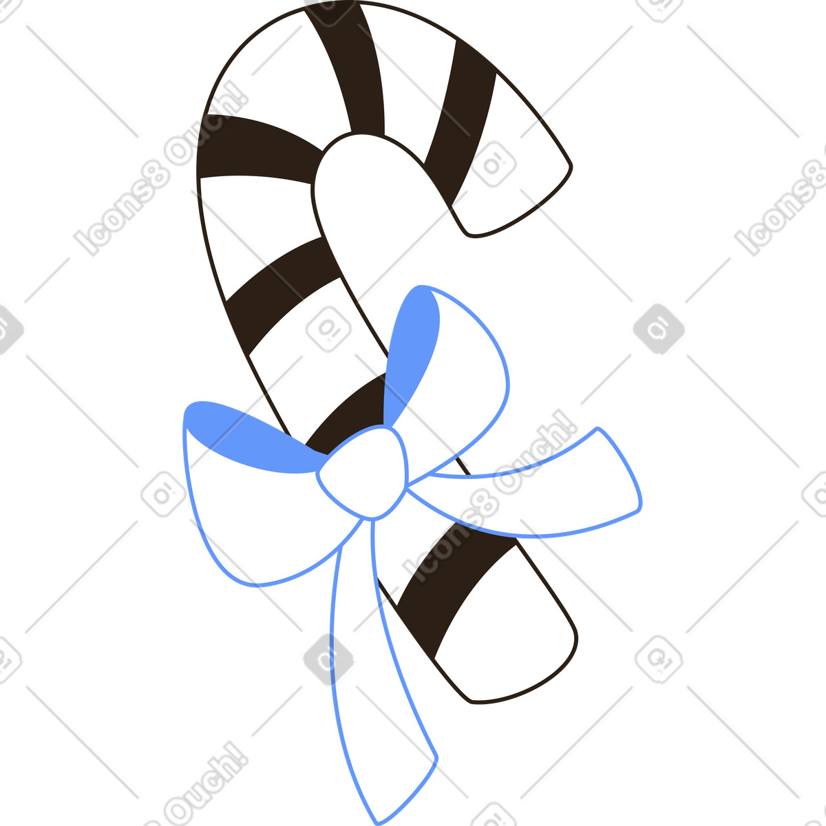 下载 Plain 风格的 带蝴蝶结的糖果 插画，支持 PNG、SVG 格式