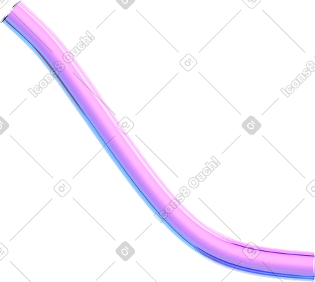 3D Изогнутая стеклянная трубка с градиентом в PNG, SVG