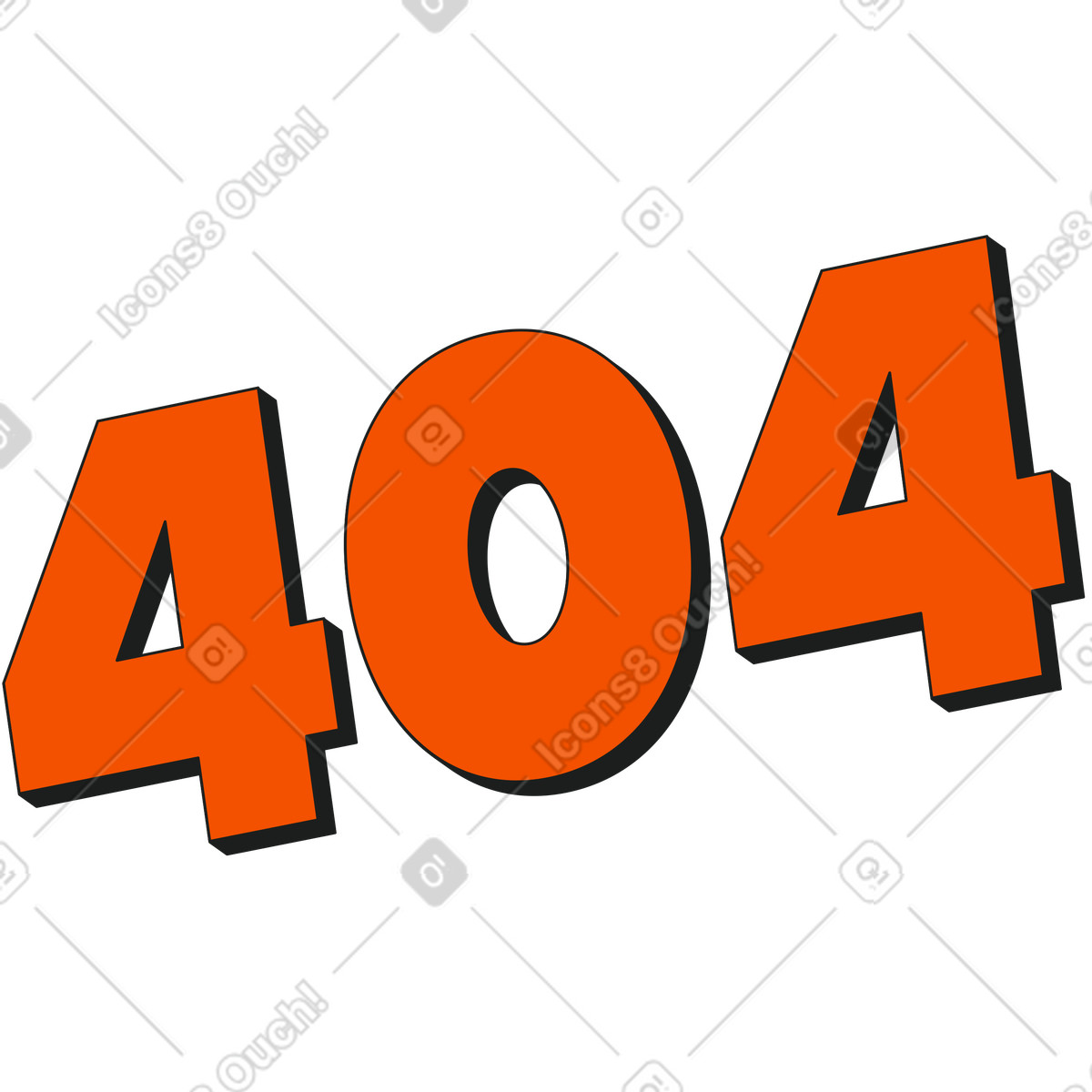 Strict スタイルの 404 テキストのレタリング のイラストをPNG、SVG形式でダウンロード