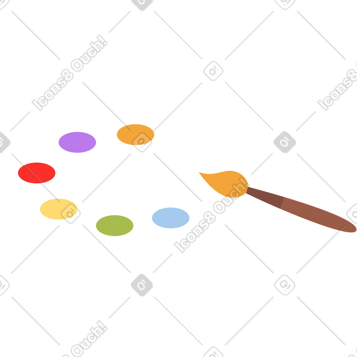Ilustración Paleta de pintura en estilo Lagom a descargar en PNG y SVG