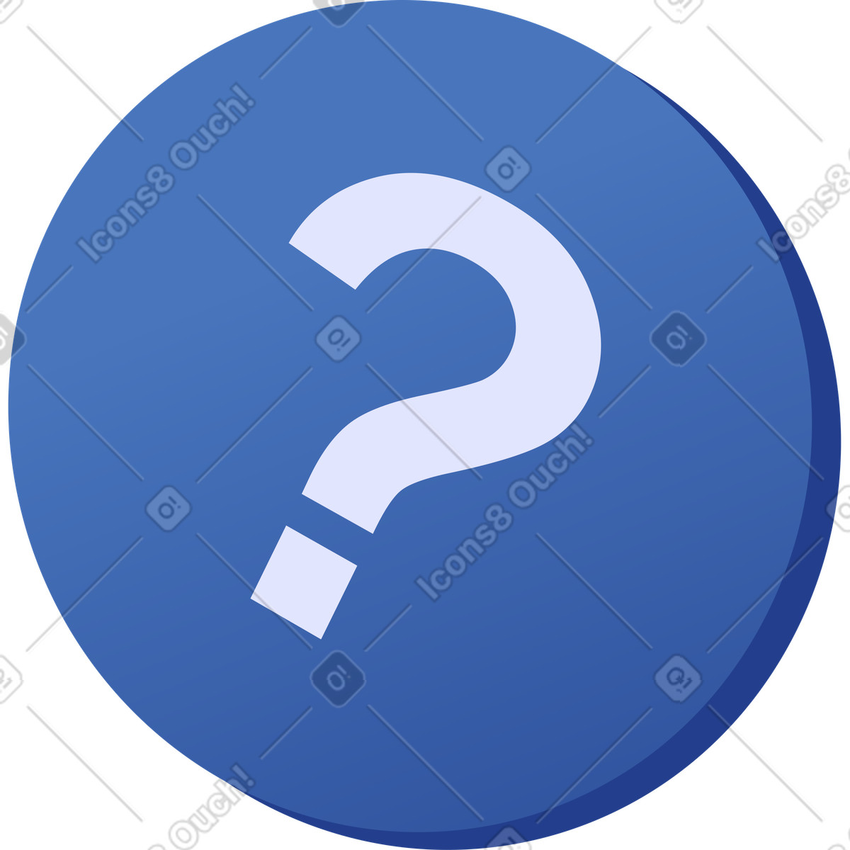 Ilustración Question mark in blue circle for helpdesk en estilo Quantum a descargar en PNG y SVG
