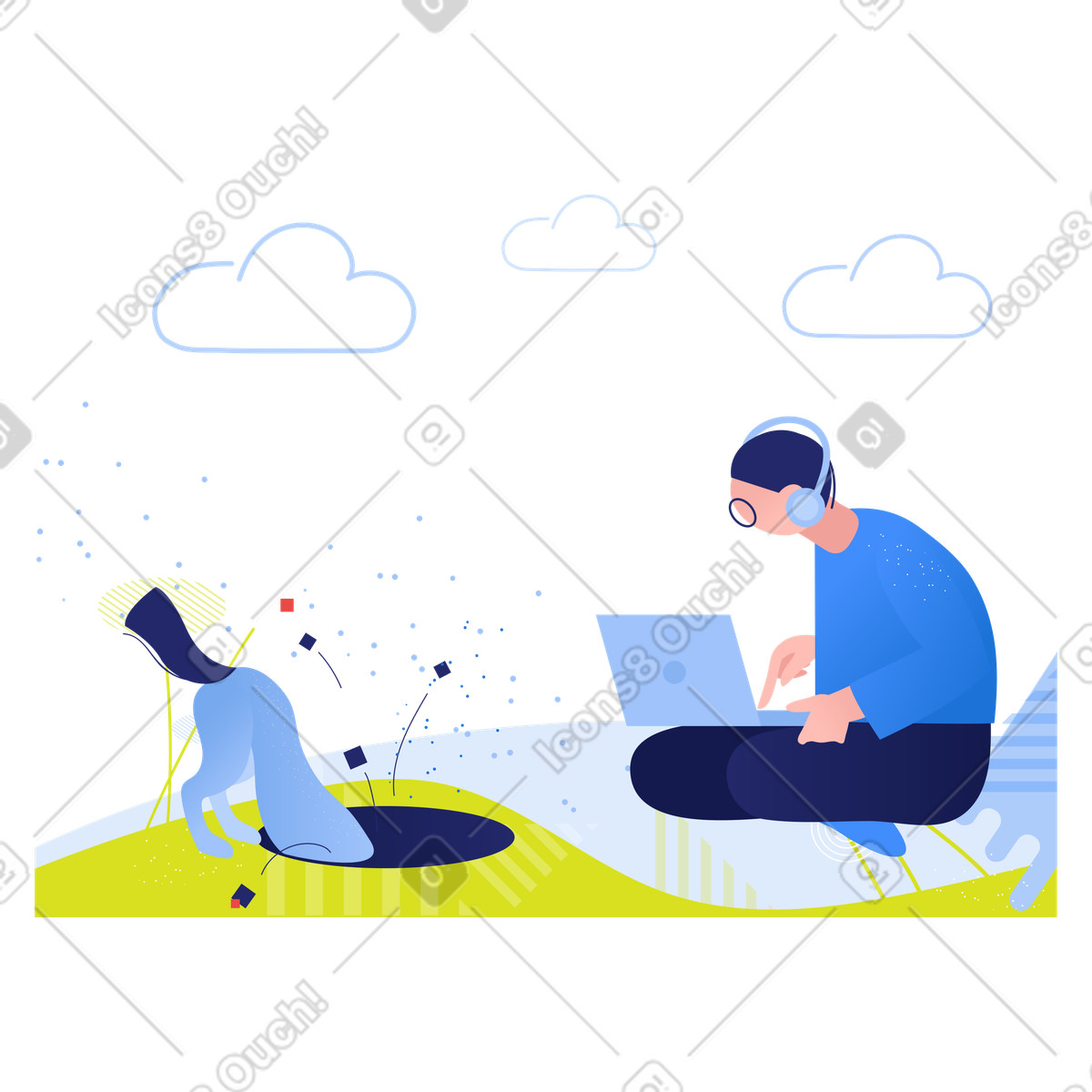 Ilustración Descanso de verano en estilo Clip a descargar en PNG y SVG