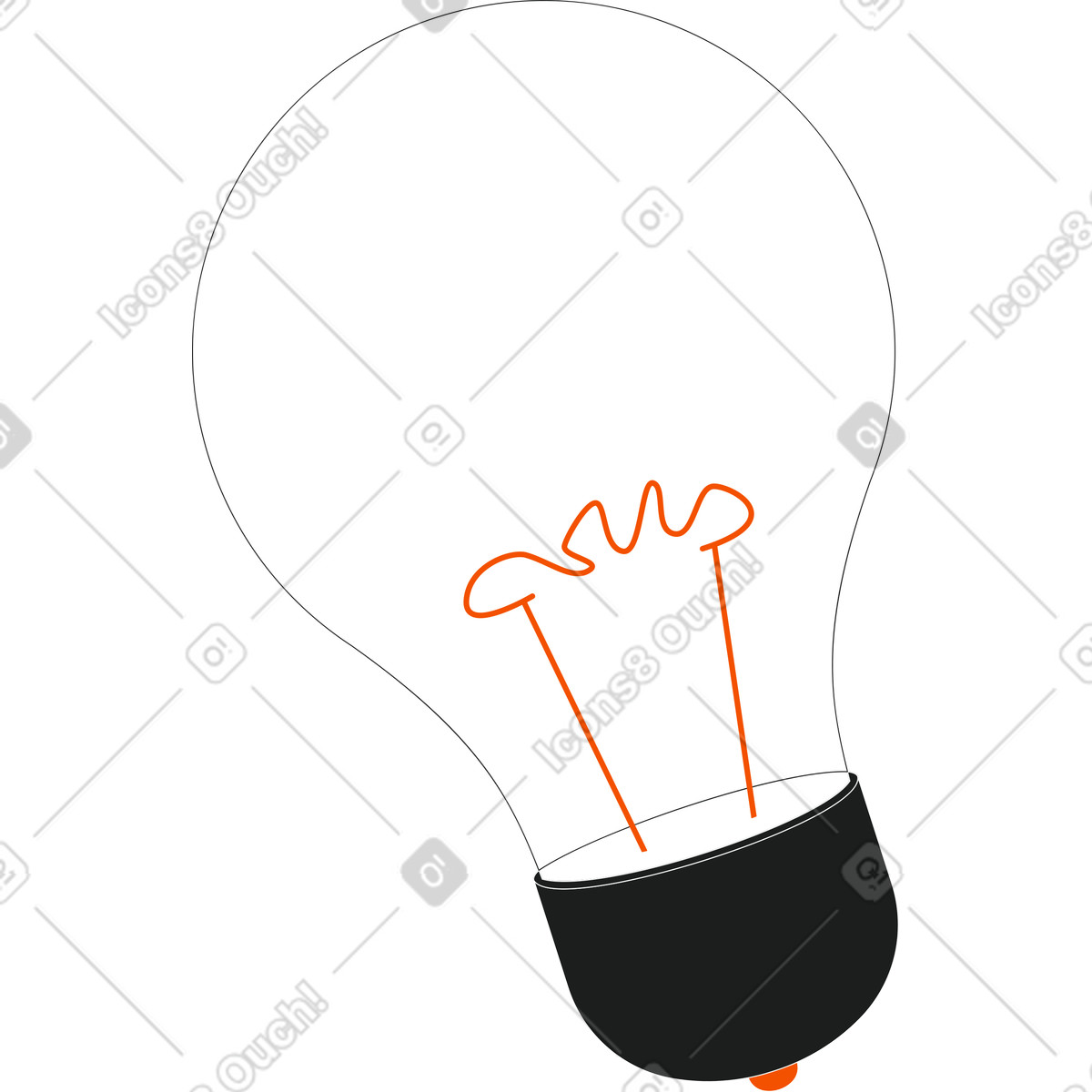 Lightbulb illustration in Strict style download in PNG, SVG