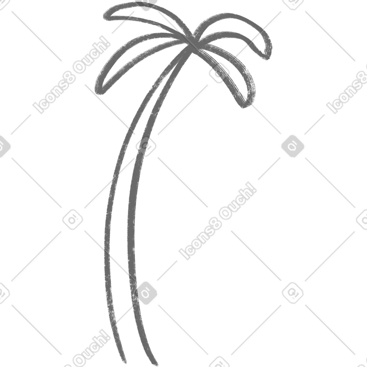 Company スタイルの 灰色のヤシの木 のイラストをPNG、SVG形式でダウンロード