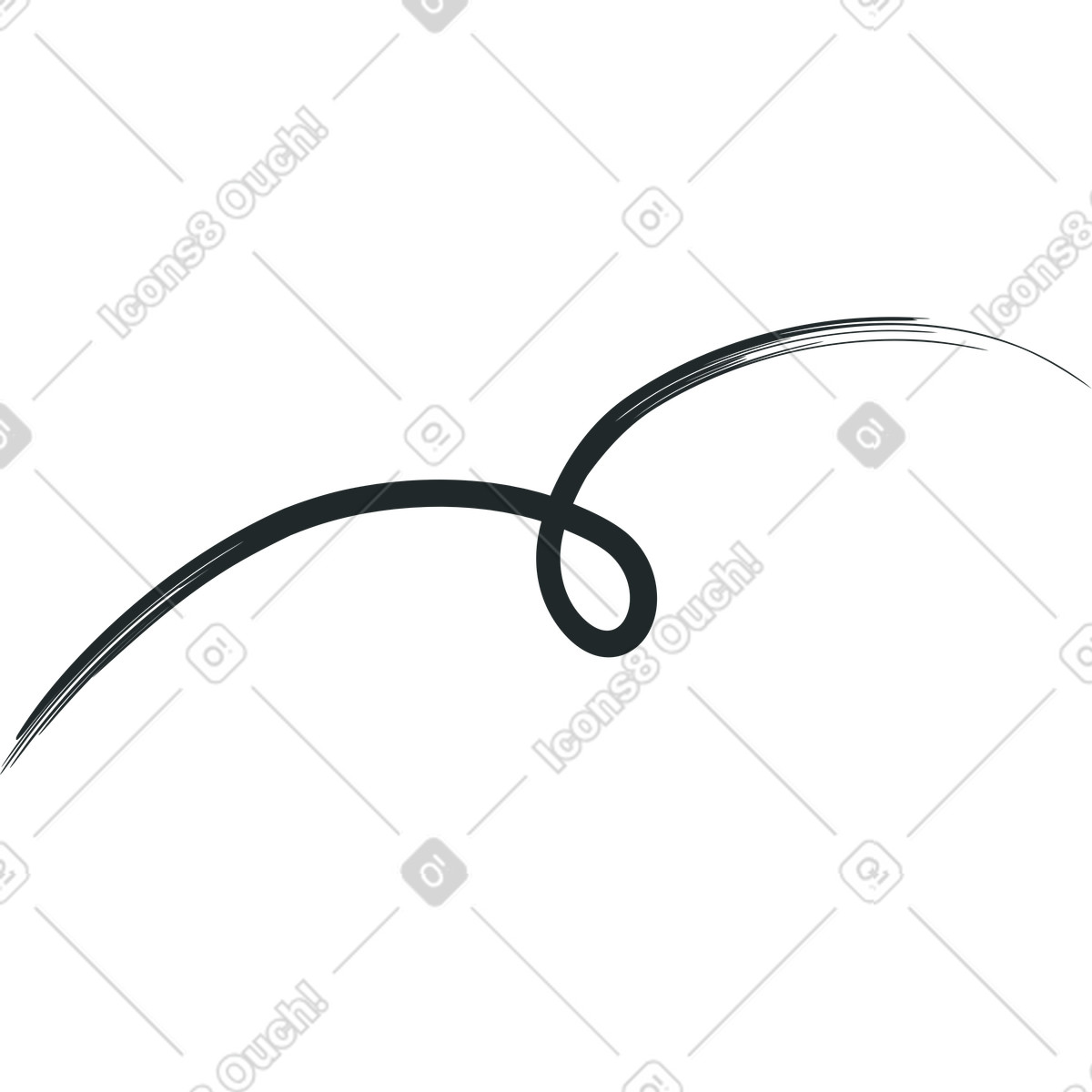 Black squiggle illustration in Grain style download in PNG, SVG