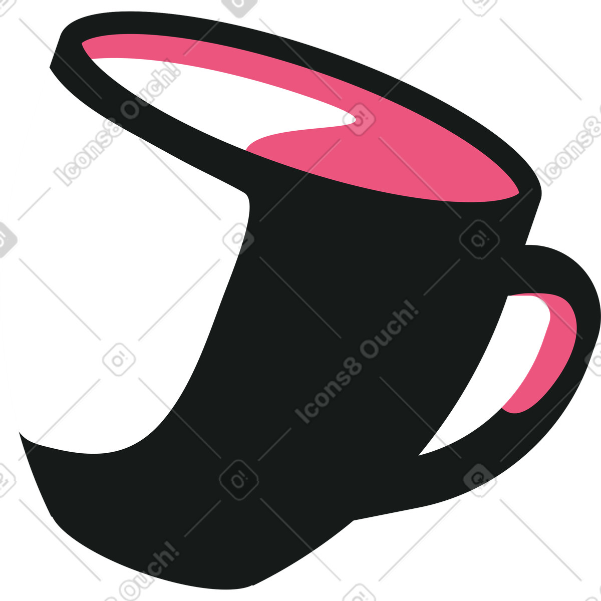 Black coffee cup illustration in Lounge style download in PNG, SVG