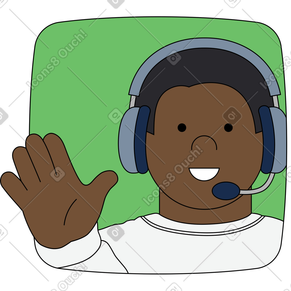 Ilustración Trabajador de apoyo masculino en estilo Kindy a descargar en PNG y SVG