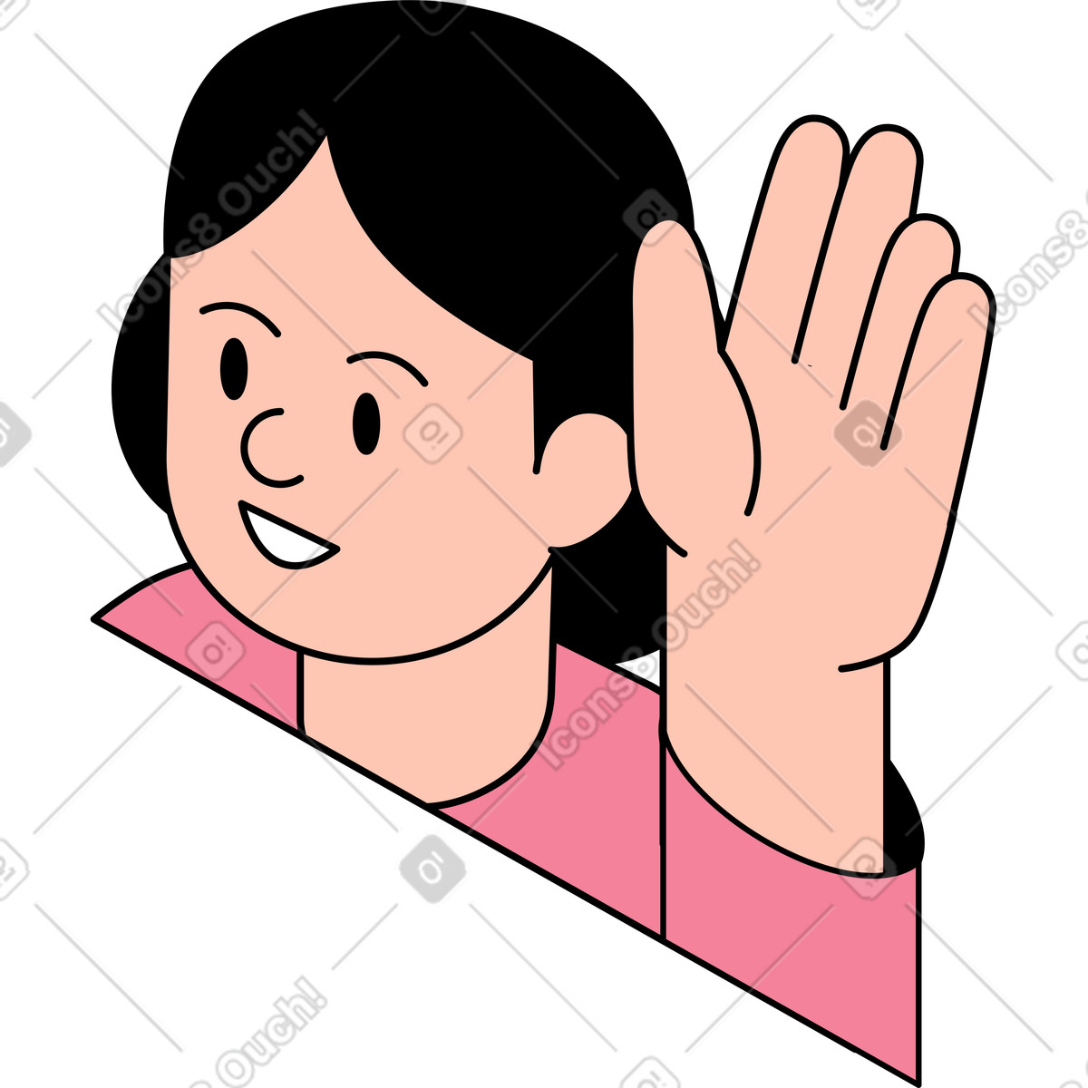 下载 Project 风格的 女人问候 插画，支持 PNG、SVG 格式