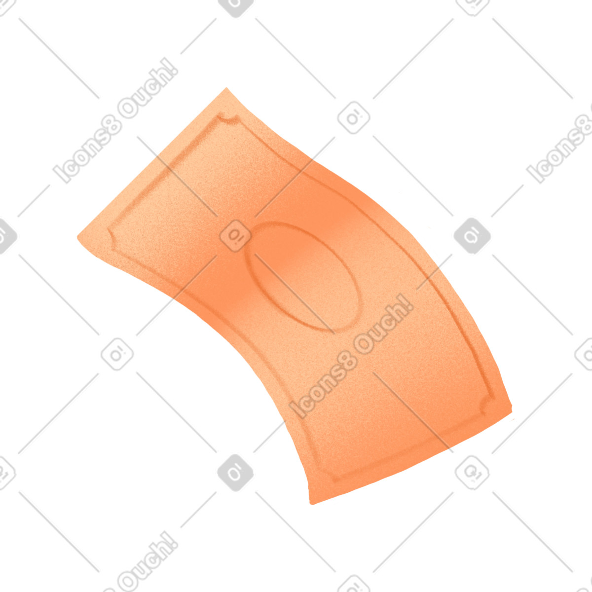 Orange banknote illustration in Smart style download in PNG, SVG