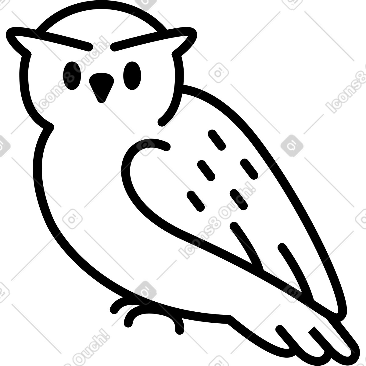 Ilustração de Coruja temível em no estilo Transistor para baixar em PNG, SVG