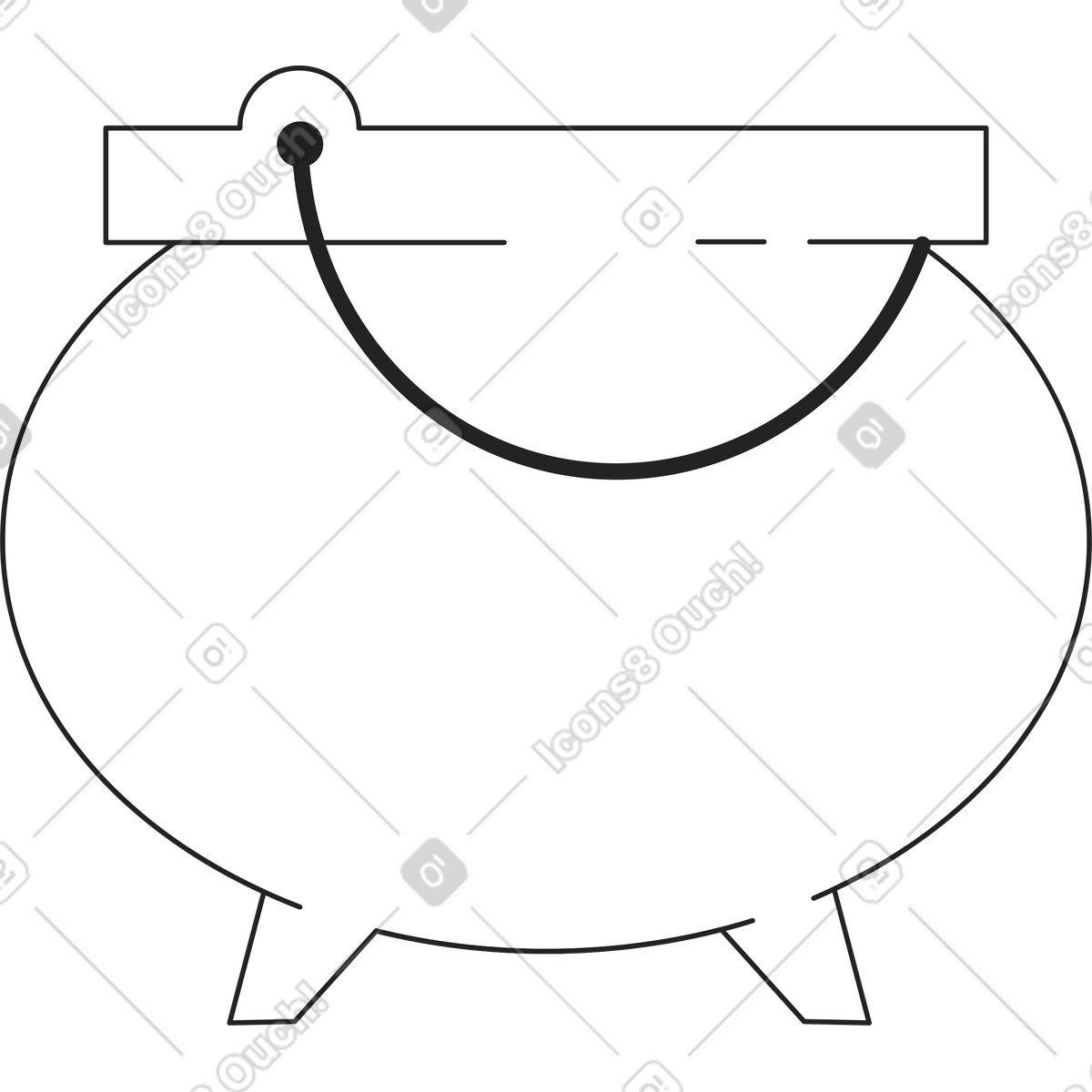 Illustration Chaudron pour potion dans le style Sammy Line à télécharger aux formats PNG, SVG