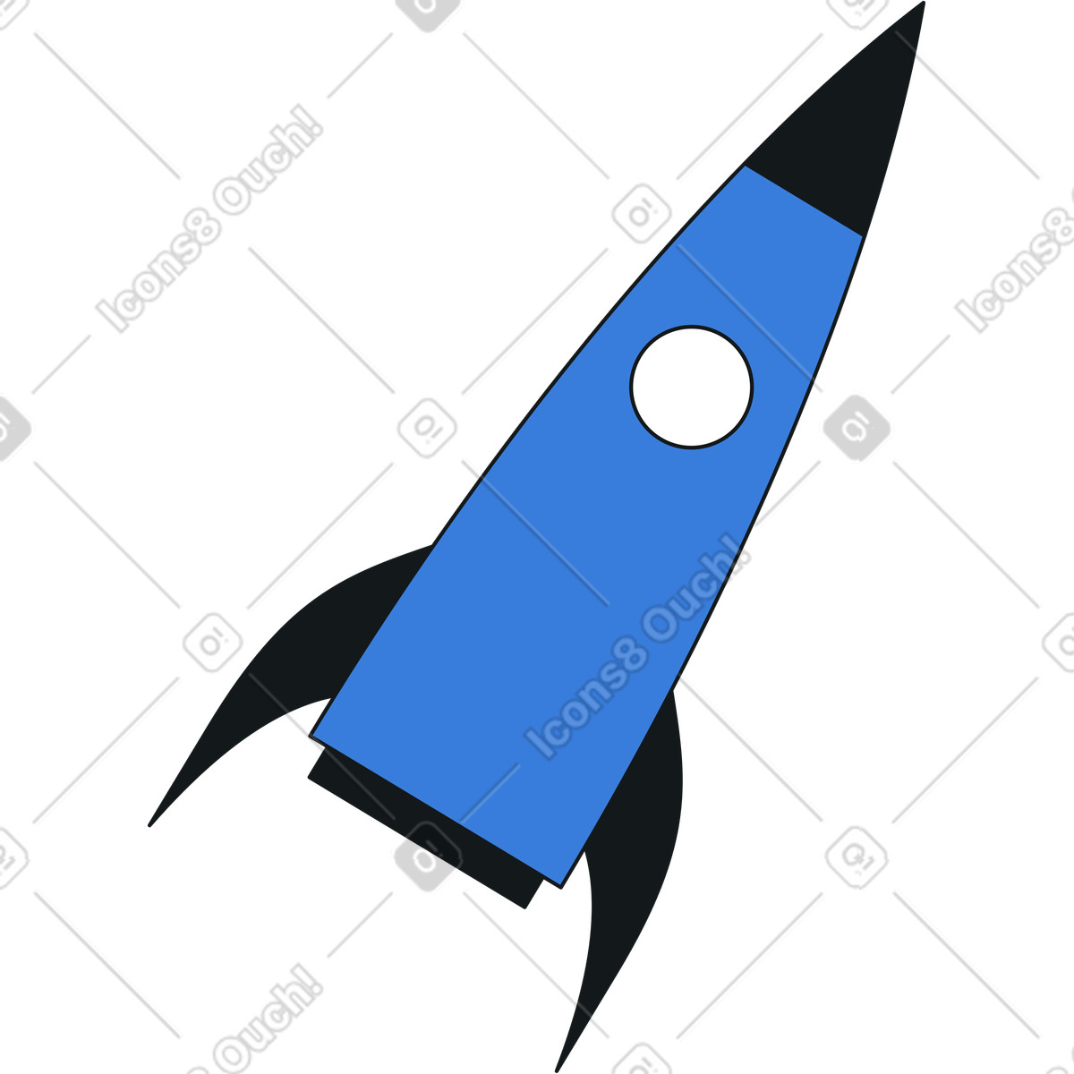 Illustration Rocket dans le style Midnight à télécharger aux formats PNG, SVG