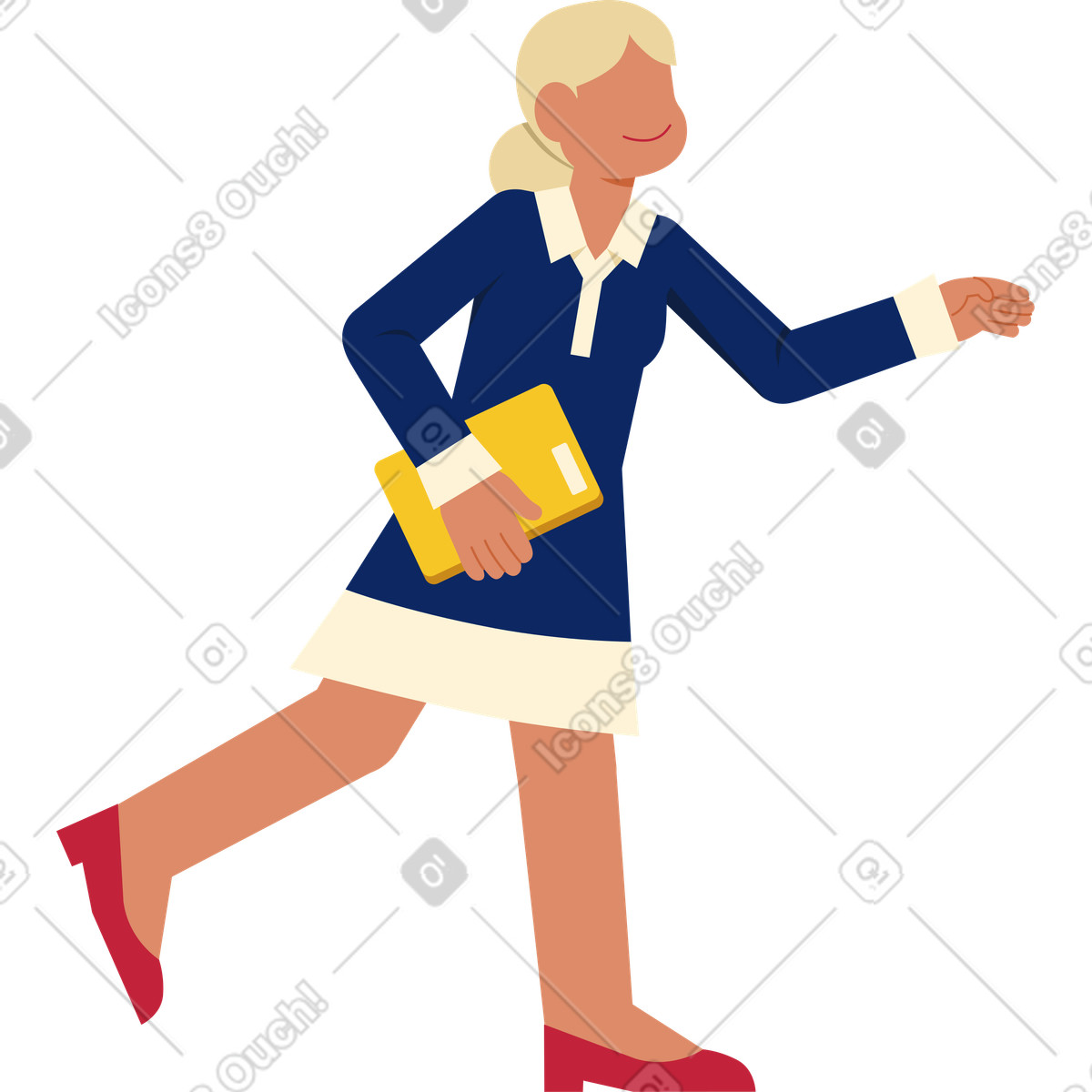 Illustration Femme qui court quelque part dans le style Catchy à télécharger aux formats PNG, SVG
