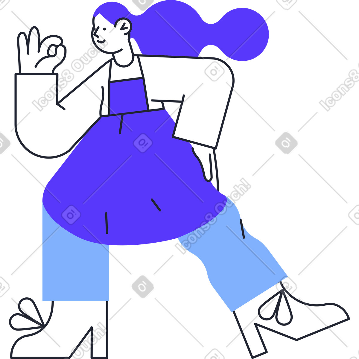 Gärtnerin-Illustration im Pablita-Stil als Download in PNG, SVG