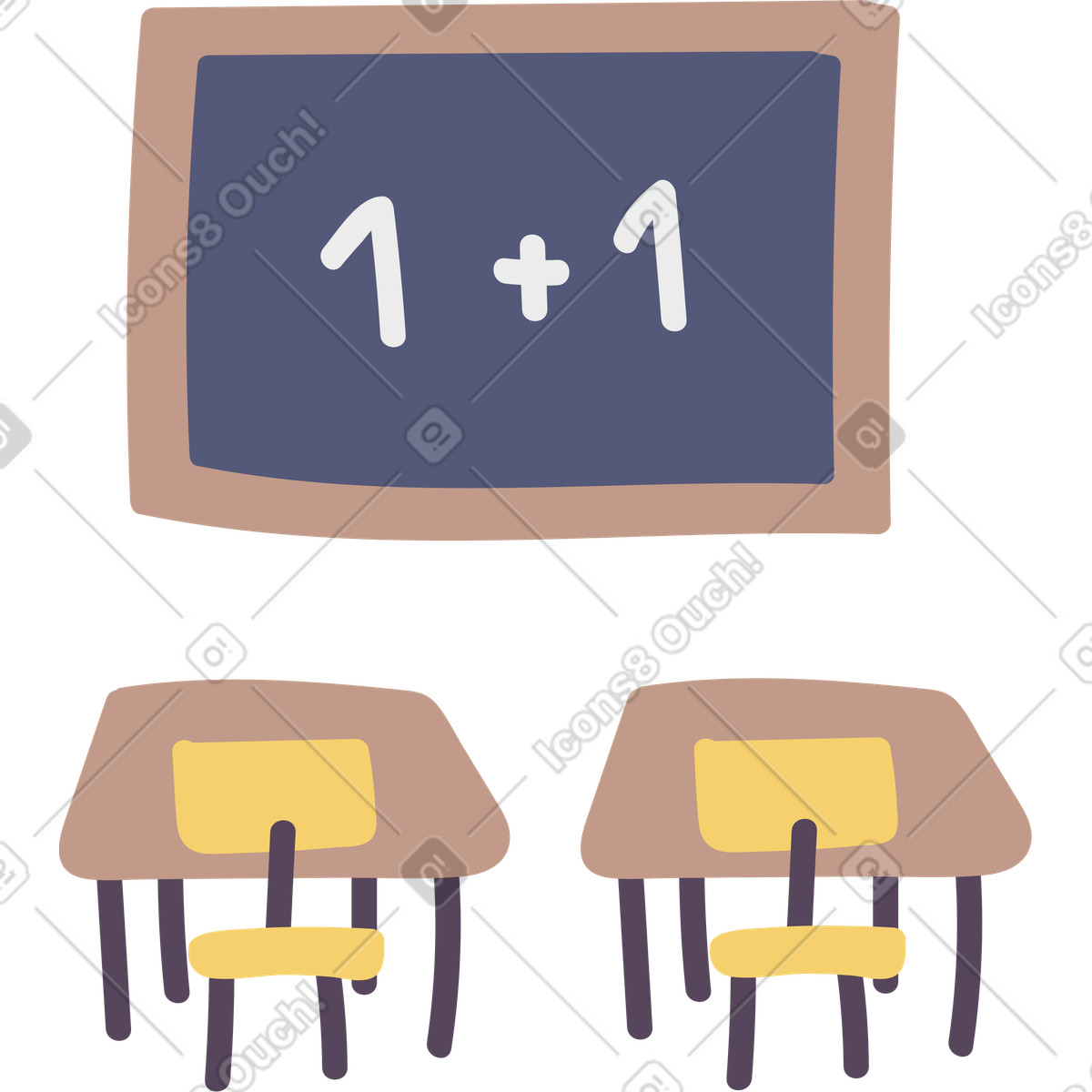 Classroom illustration in Pluto style download in PNG, SVG